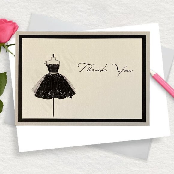 Mannequin Thank You Cards , Elegant Dress Mannequin Poshmark Thank You Postcard - Picture 3 of 10